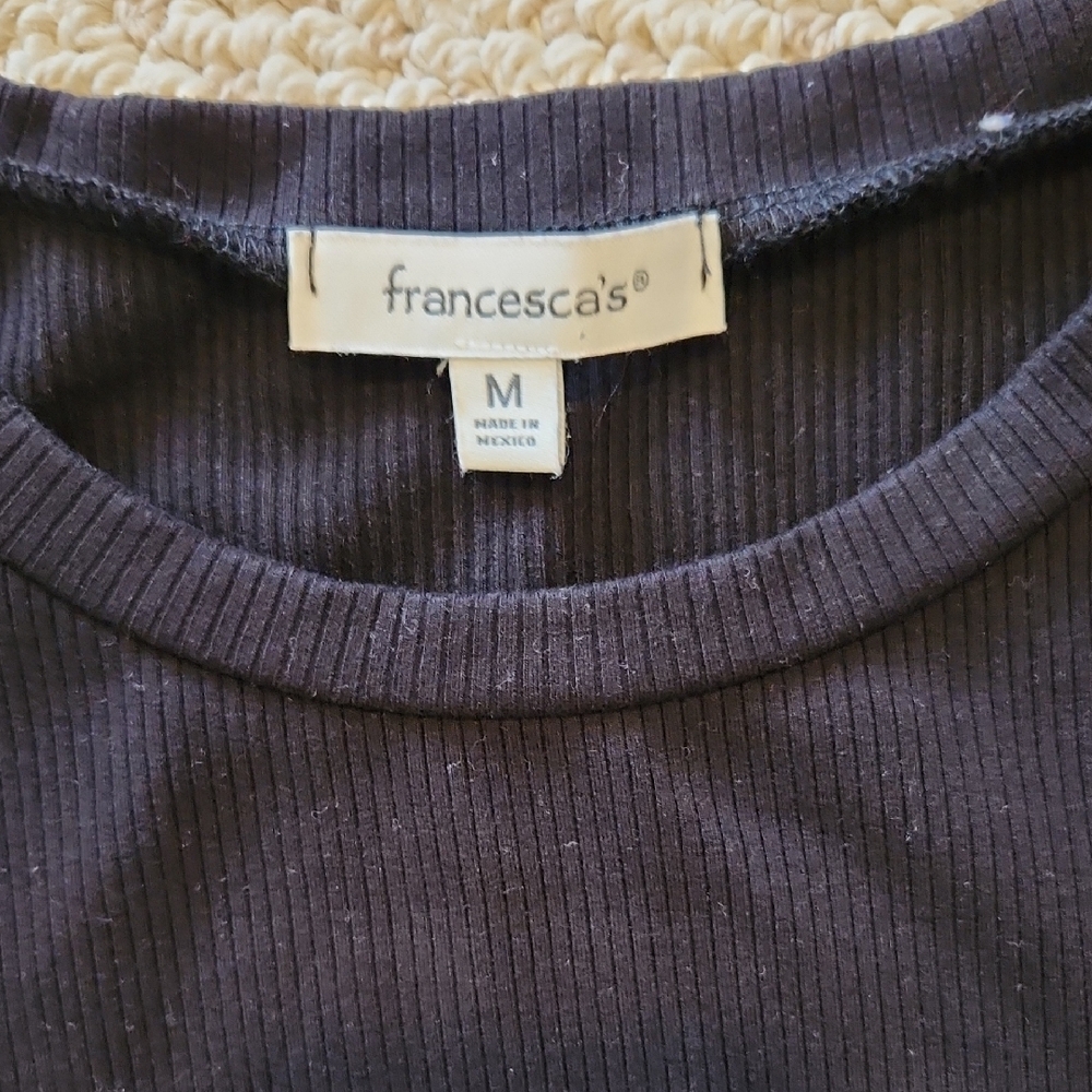 Francesca's Collections Black Ribbed Top - Picture 2 of 5
